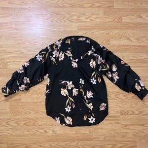 Zara Floral Collared Blouse